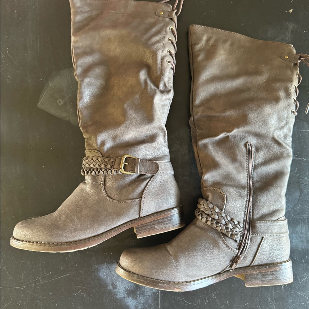 XOXO Brown Over the Knee Boots with Suede Finish